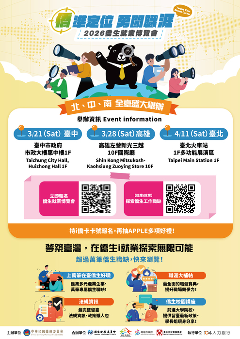 【轉知】04人力銀行將辦理由僑務委員會主辦之2026年僑生就業博覽會圖片